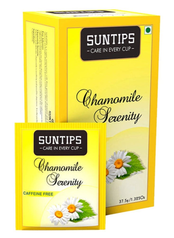 Chamomile Serenity Herbal Tea – 25 Tea Bags | Caffeine Free | Relaxation, Calm & Stress Relief | Natural Herbal Tea
