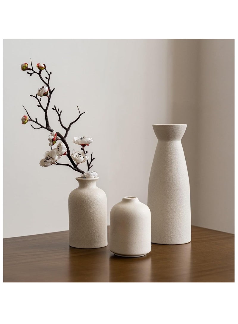 رات سو زهرية سيراميك مجموعة من 3 زهرية صغيرة للزهور للزهرية مودرن بوهو مزهرية مودرن زهرية ديكور مودرن زهرية العشب زهريات مجففة زهريات طاولة غرفة المعيشة رفوف زهريات مركز الزهرية زهرية - Image 2