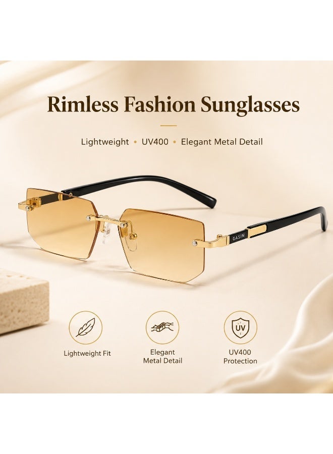 Gasin New Rimless Fashion Trend Sunglasses Personalized Sunglasses UV Protection Unisex - Image 2