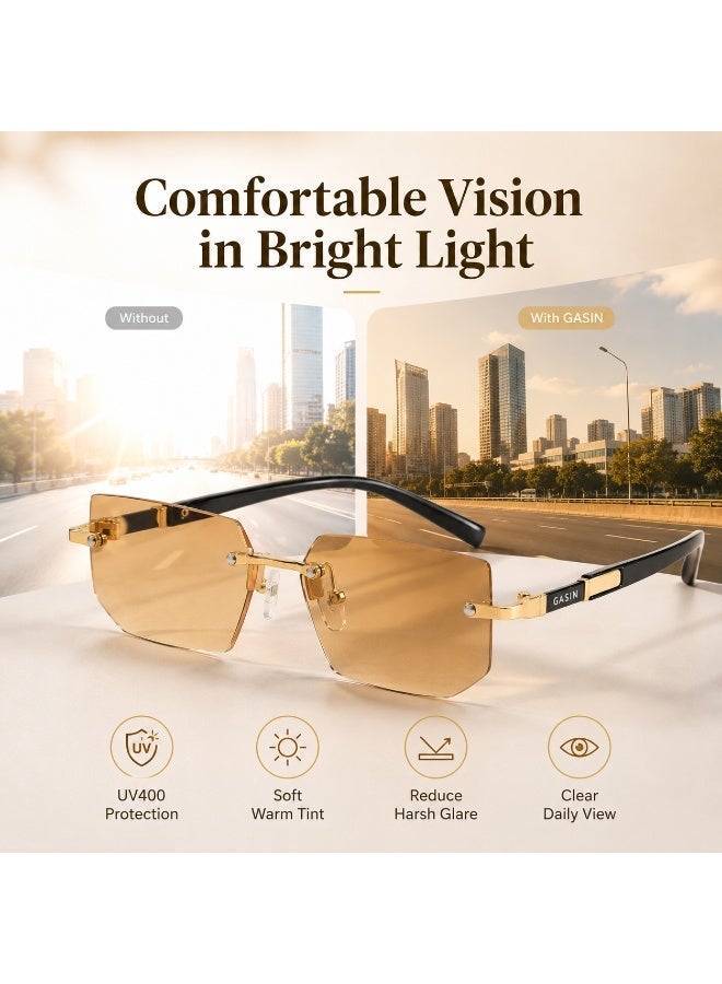 Gasin New Rimless Fashion Trend Sunglasses Personalized Sunglasses UV Protection Unisex - Image 4