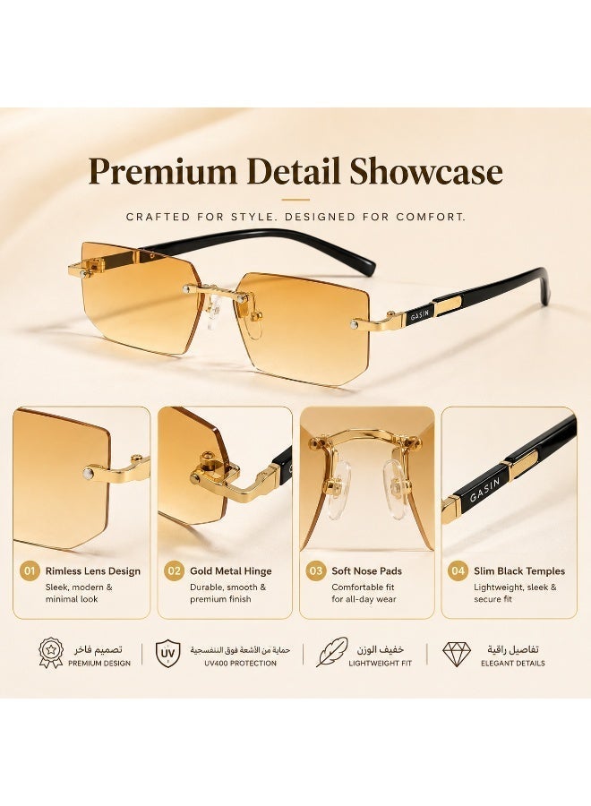 Gasin New Rimless Fashion Trend Sunglasses Personalized Sunglasses UV Protection Unisex - Image 3