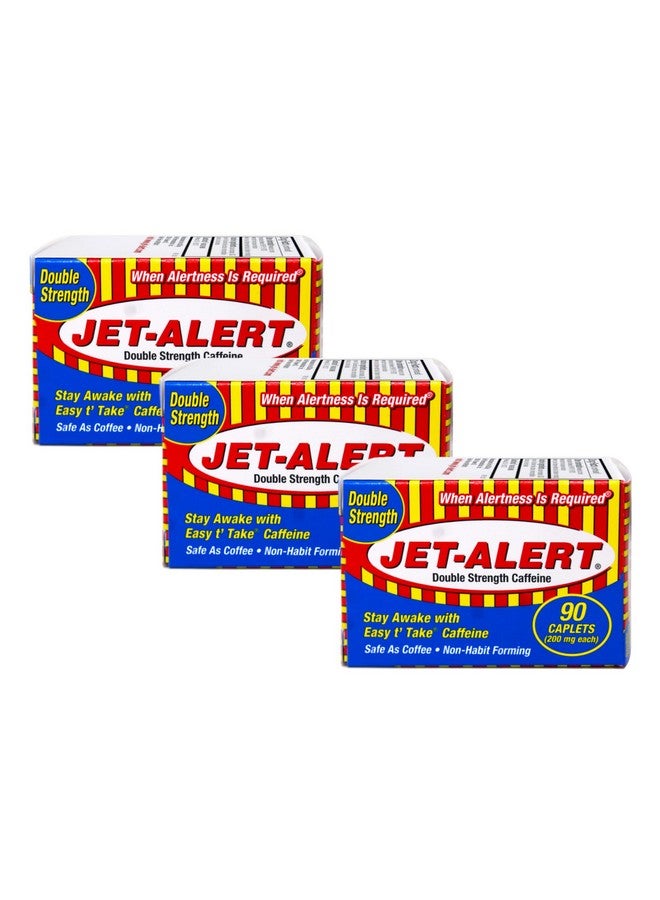 Jet-Alert جيت-ألارتي قوة مزدوجة كافيين 200 ملغ أقراص، 90 قرص، عبوة من 3 - Image 1