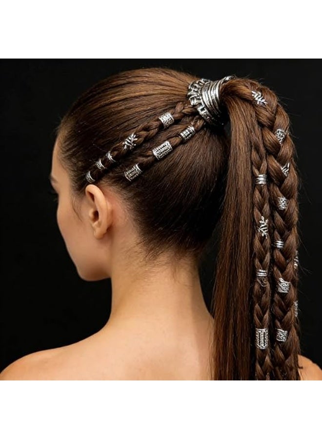 40pcs Solid Color Hollow Out Braid Rings Vintage Hair Rings Hair Buckles Stylish Hair Accessories For Women And Daily Use Wear - Image 4
