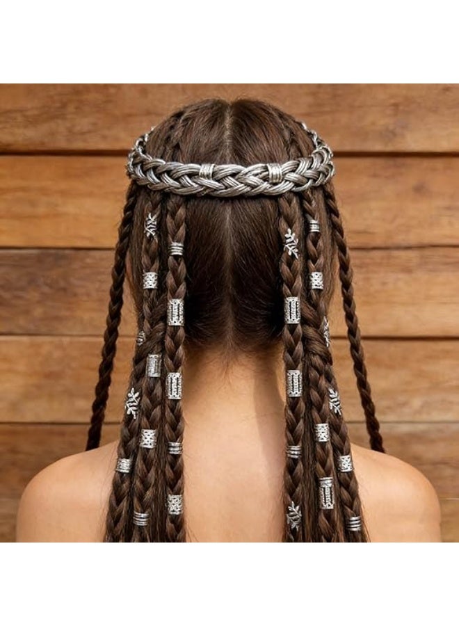 40pcs Solid Color Hollow Out Braid Rings Vintage Hair Rings Hair Buckles Stylish Hair Accessories For Women And Daily Use Wear - Image 3