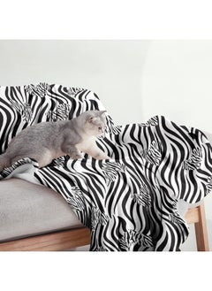 Sowide Zebra Blanket, Black White Soft Fleece Blanket Throws, Flannel Zebra Animal Print Blanket with Hearts, Cozy Warm Lightweight Fuzzy Plush Gifts for Mother Adults, Home Bedroom Couch Nap, 50"x60"  - Image 3