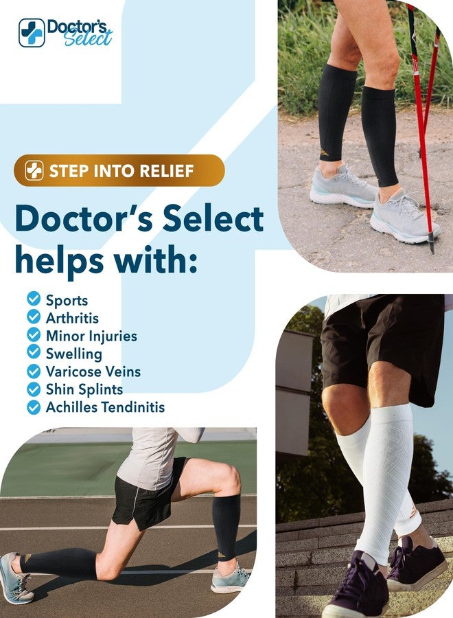 Doctor's Select 2 Pairs Copper Calf Compression Sleeves for Women - Compression Sleeves for Women Calf, Leg Sleeves, Varicose Veins Compression Socks, Black and White - Image 4