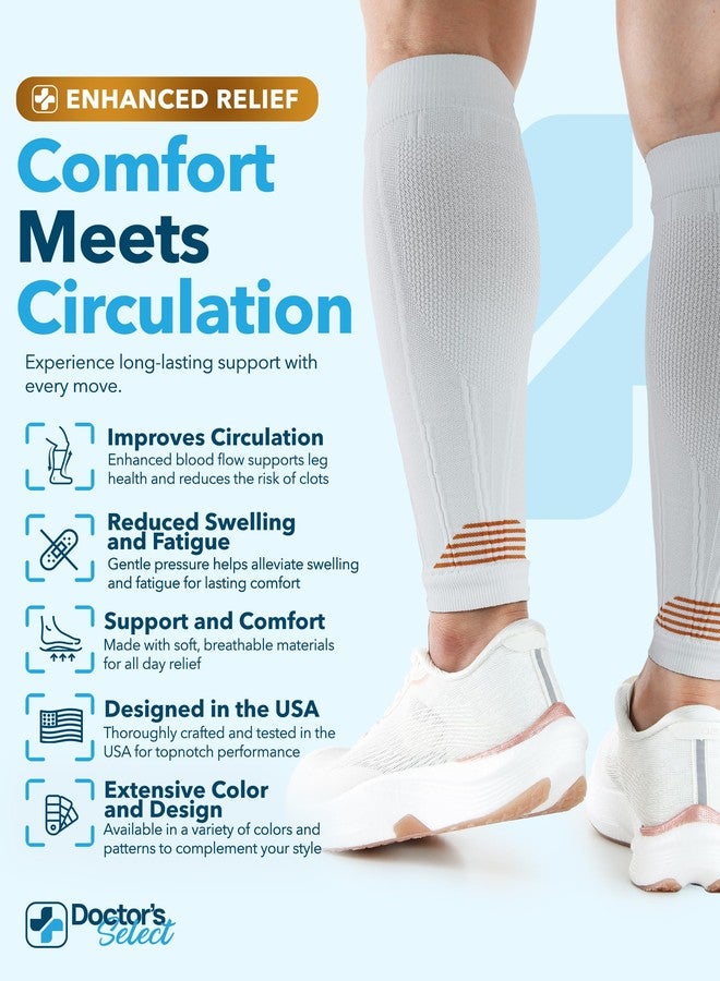 Doctor's Select 2 Pairs Copper Calf Compression Sleeves for Women - Compression Sleeves for Women Calf, Leg Sleeves, Varicose Veins Compression Socks, Black and White - Image 2