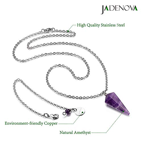 JADENOVA Amethyst conical pendant necklace - Image 5