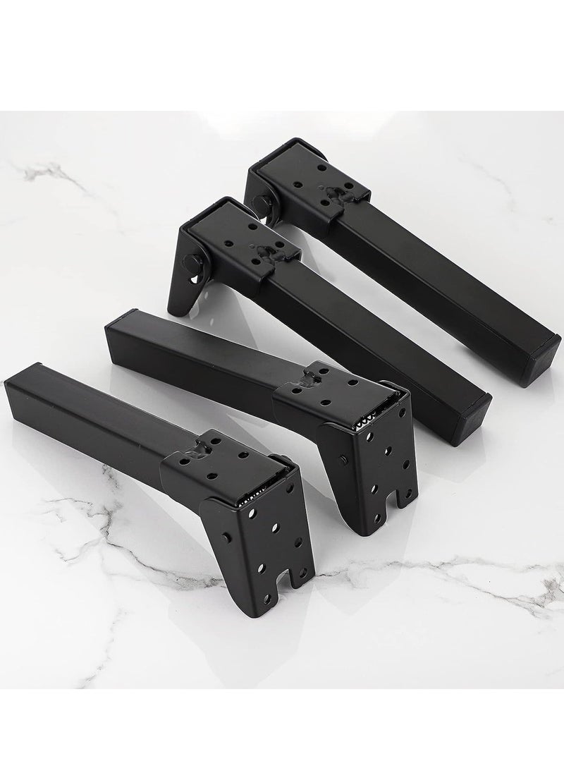 SYOSI - Folding Table Legs Bed Support Metal Hairpin Table Legs Set of 4 Black Folding Furniture Legs feet foldable Laptop Table Coffee Table Replacement Legs for Bed Cabinet Wardrobe Couch 8 Inch - Image 1