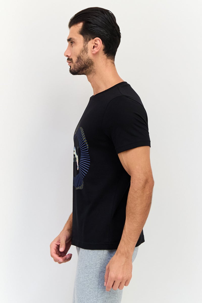 PUMA تي شيرت رياضي للرجال بأكمام قصيرة، خارجي، أسود - Image 2