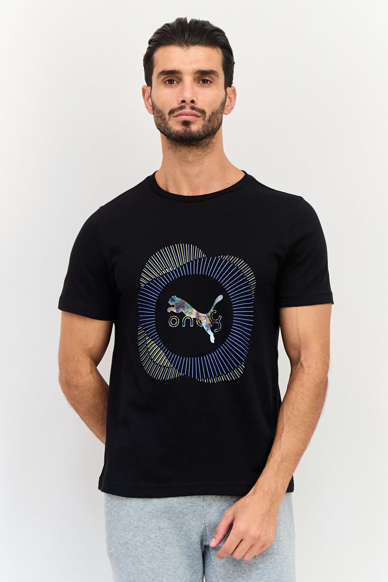 PUMA تي شيرت رياضي للرجال بأكمام قصيرة، خارجي، أسود - Image 1