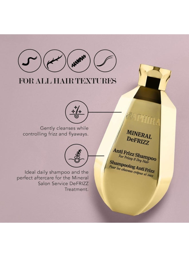 Saphira Mineral Defrizz Anti-Frizz Hair Shampoo With Hyaluronic Acid | 250 ml | Clarifying Hydrating Shampoo with Dead Sea Minerals & Diamond Powder | Frizz Control, Shine Boost, Pre-Treatment Prep - Image 2