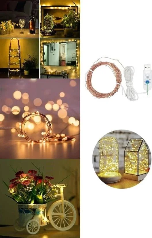 Lisinya Christmas and Special Concept Decoration 5 mt LED Light with USB Connection