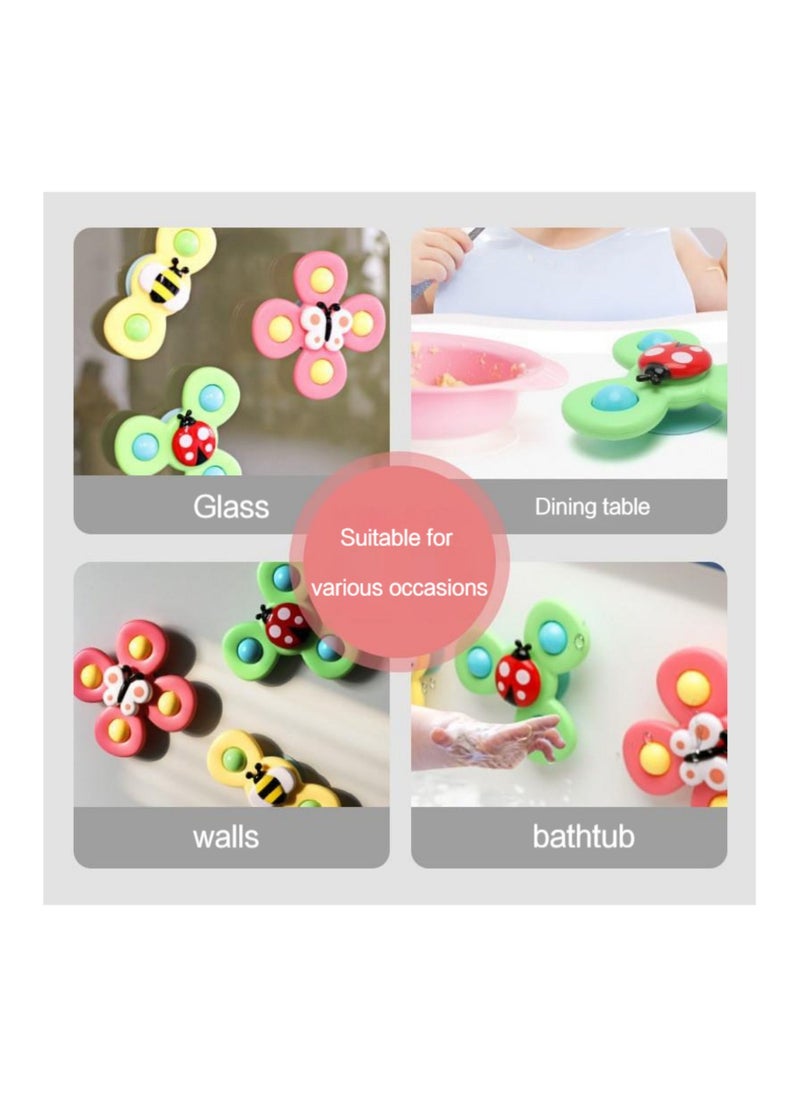 LIXADA 3-PCS Baby Cartoon Insect Fidget Spinner Kids Toys Colorful Gyro Toy Relief Stress Educational Fingertip For Birthday Gift  - Image 3