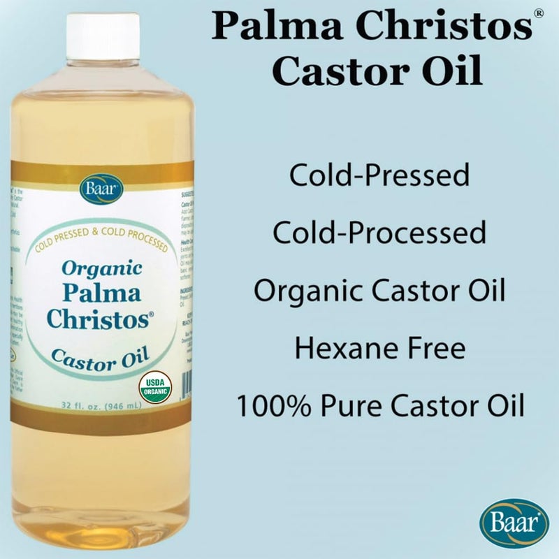 baar Pure Organic Cold Pressed Castor Oil Pack Kit  Exclusive Palma Christos Brand  Hexane FREE Many castor oil uses for health problems - Image 4
