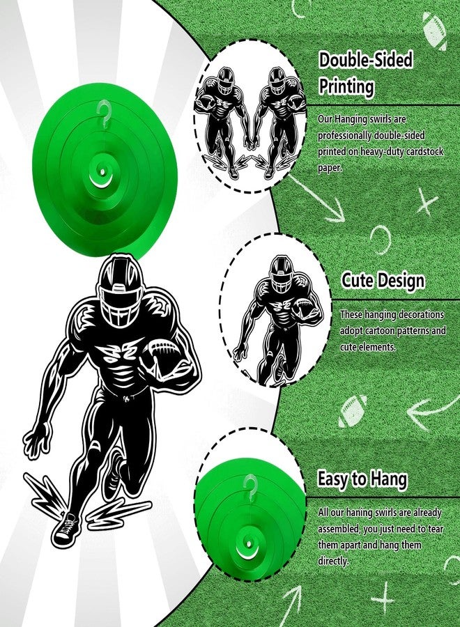 Reyoust 9Pcs Football Party Hanging Streamers Game Day Hanging Swirls Decoration Boy First Year Down Birthday Foil Streamer Swirl Spiral Door Decorations Football Sports Ceiling Whirls for Tailgate Party - Image 4