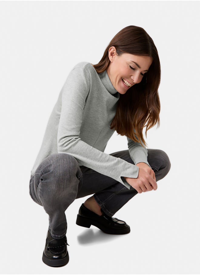 GERRY WEBER Polo Neck Jumper With Sleeve Vents  - Image 3