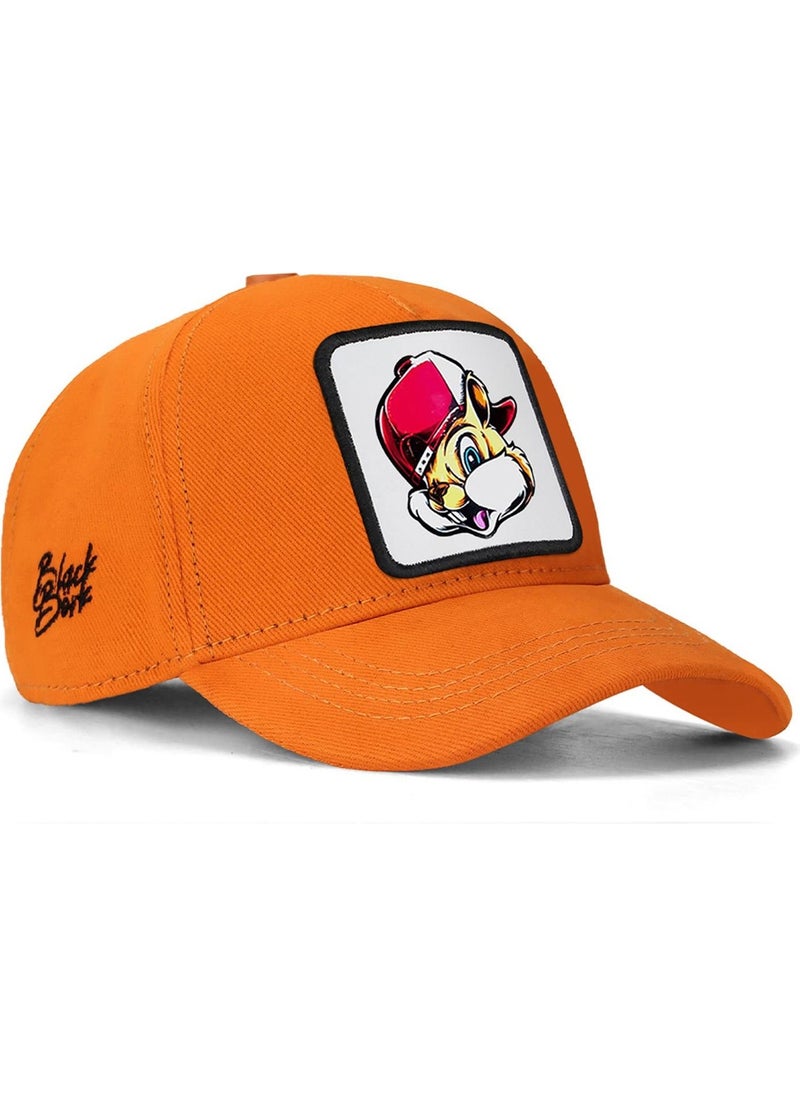 Black Börk BlackBörk V1 Baseball Kids Squirrel - Unisex Neon Orange Kids Hat (Cap) with 1 Code Logo  - Image 1