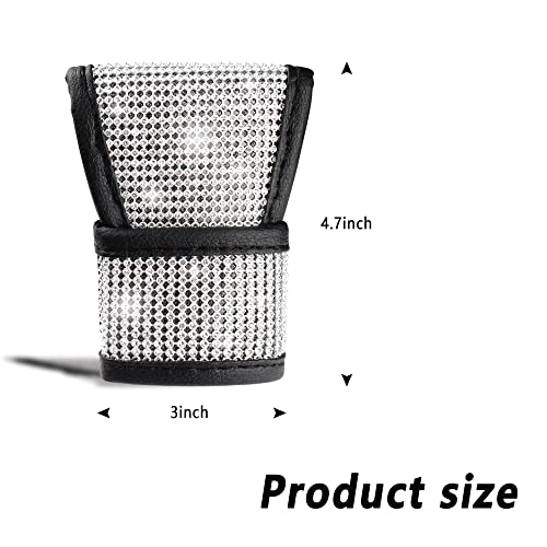 Aokdom Crystal Auto Gear Shift Cover Bling Car Accessories,Universal Car Knob Gear Stick Protector from Scratching with Rhinestone Covers Car Decor Accessories for Women(Bling-003) - Image 2