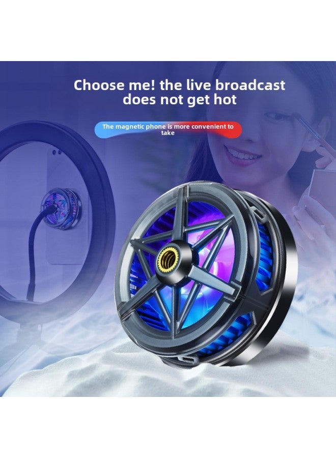 S1 Semi-conductor Cooling Phone Holder Silent Gaming Back Clip For Live Broadcasting Playing Mobile Games-Product Color:S6x Anchor-level Magnetic Radiator-transparent Black (super Silent + Anchor Re - Image 1