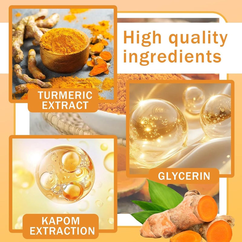PPPanYiDi 9 Pcs Turmeric Skincare Set with Moisturizing Facial CleanserTonerFace Serum Facial Cream Eye CreamTravel Size Lip Balm and 3 Hydrating Face Sheet Masks Skin Care Set - Image 5