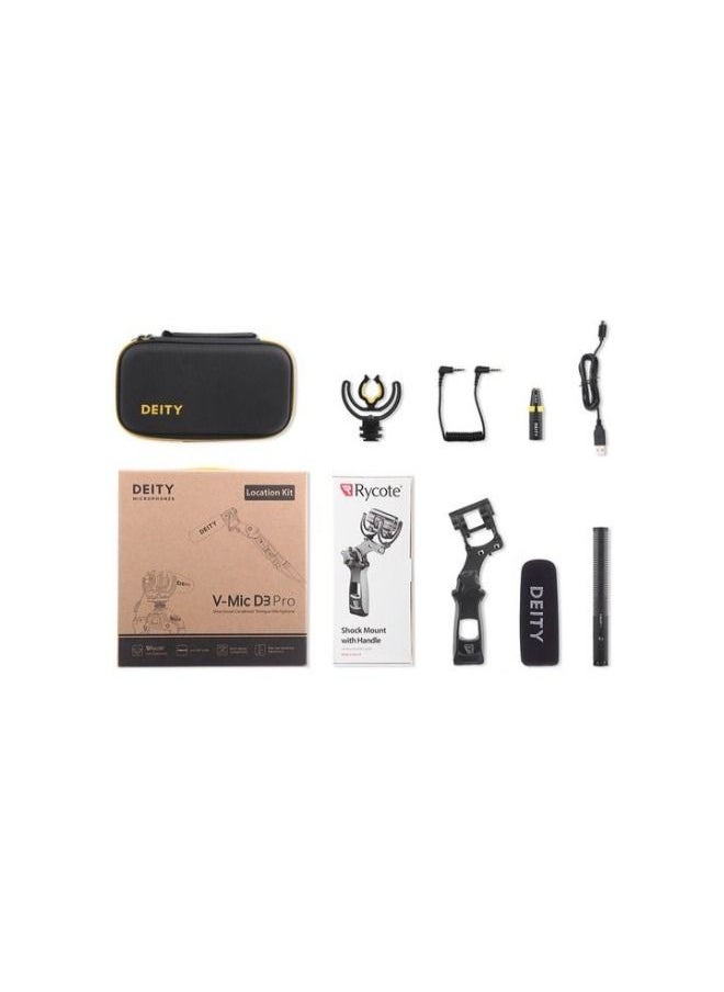 Deity Microphones V-Mic D3 Pro Camera-Mount Shotgun Microphone with Location Recording Bundle