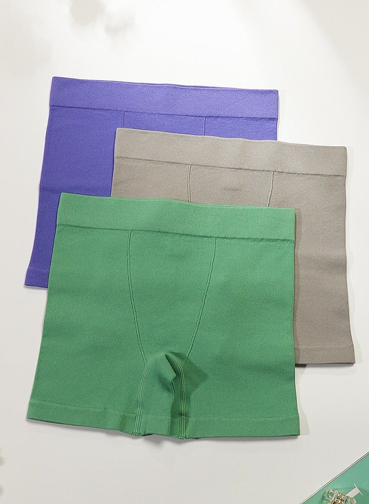 شورتات بوكسير ribbed بدون seams للنساء (عبوة من 3) بألوان متنوعة - Image 2