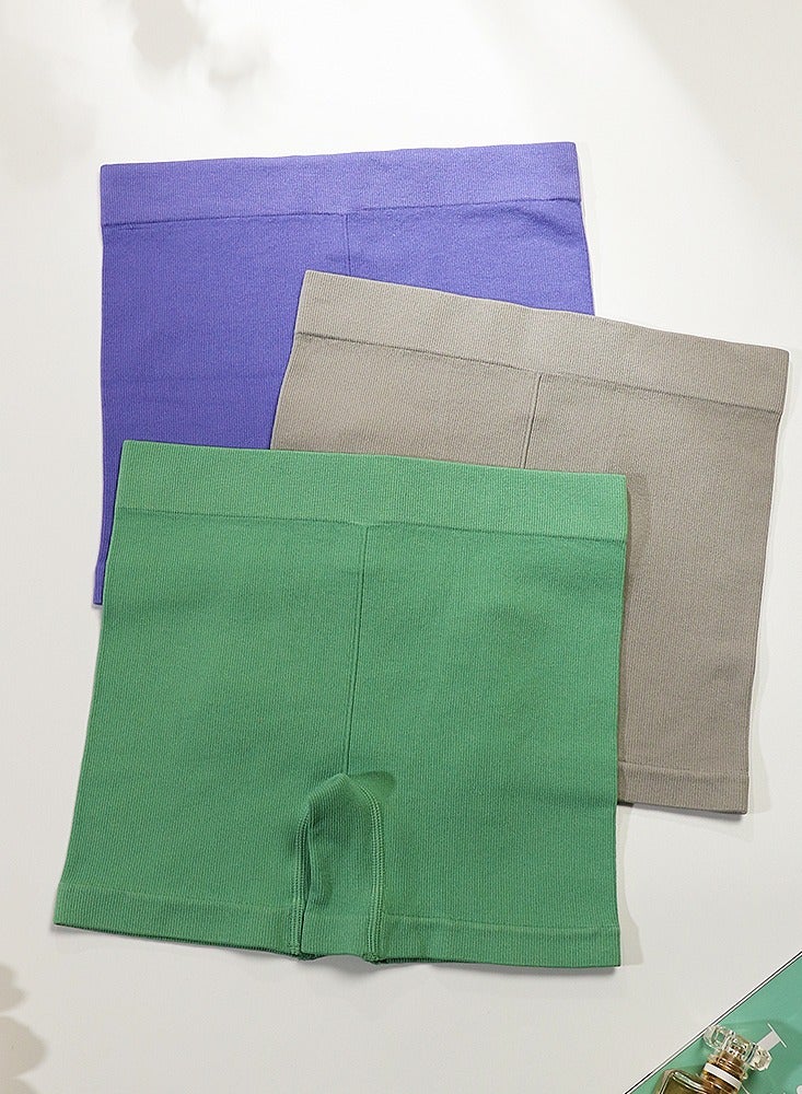 شورتات بوكسير ribbed بدون seams للنساء (عبوة من 3) بألوان متنوعة - Image 3