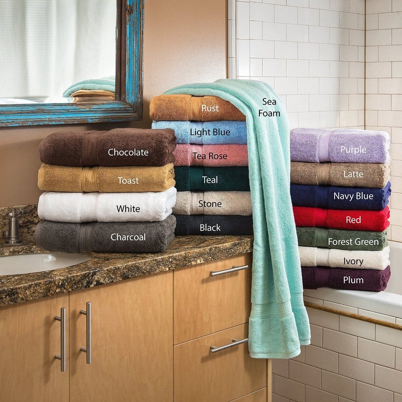 Superior Egyptian Cotton Pile Bath Towel Set of 2  Ultra Soft Luxury Towels  Thick Plush Essentials  Absorbent Heavyweight  Guest Bath  Hotel  Spa  Home Bathroom  Shower Basics  Charcoal - Image 2