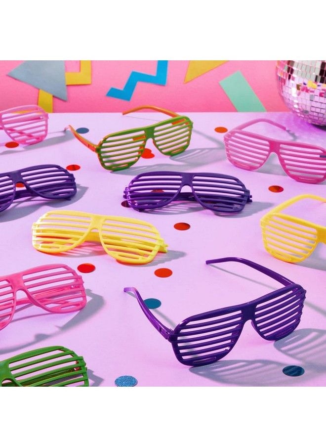 Blue Panda 36 Pack Shutter Shades 80S Retro Style Party Sunglasses For Props Decorations Costumes (4 Colors)  - Image 3