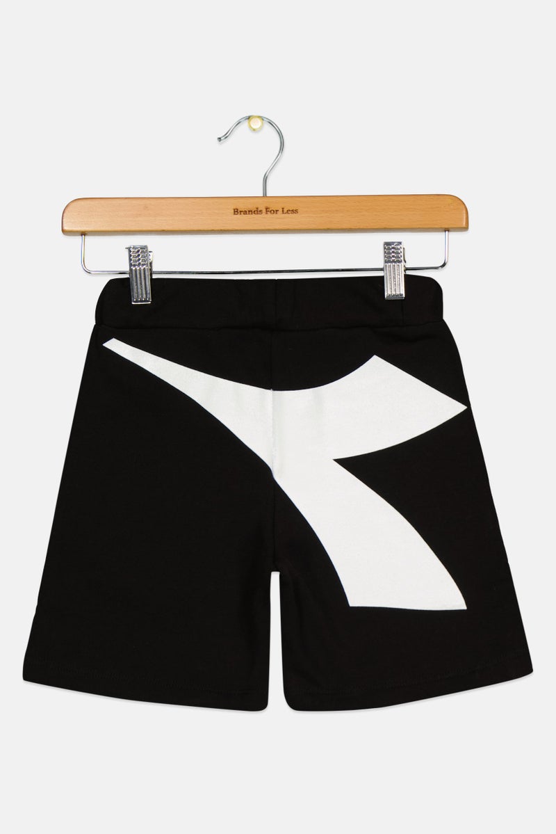DIADORA Toddler Boy Brand Logo Basic Shorts, Black/White - Image 2