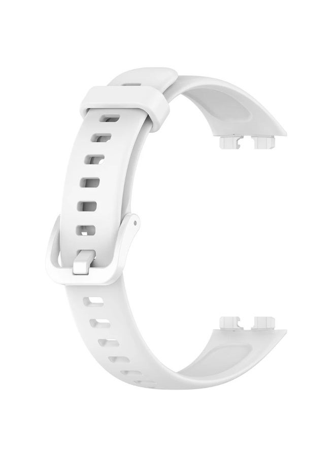 Fashion Soft Silicone WatchBand For Huawei Band 8/9/10 Smartwatch Wristband  Strap Sport belt Bracelet (White) - Image 3