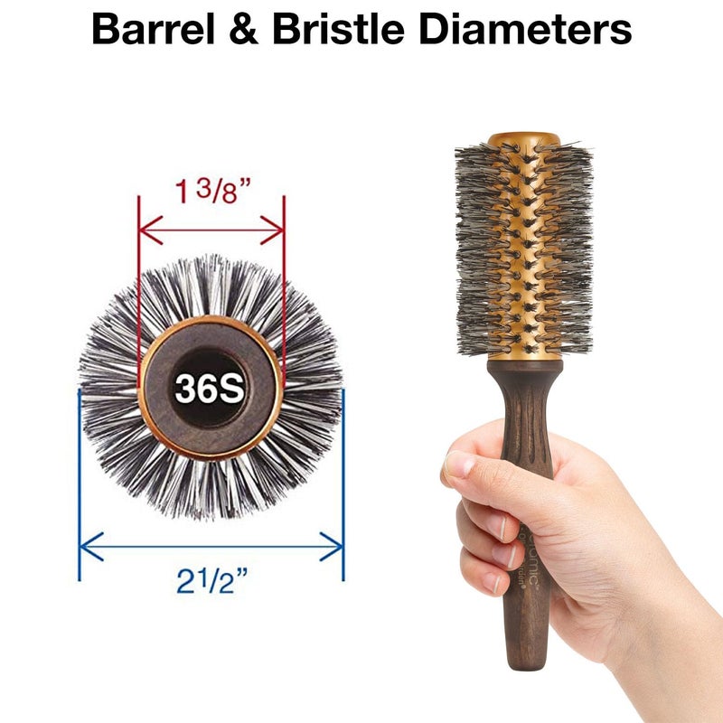 Olivia Garden EcoCeramic Soft Bristle Round Thermal Hair Brush EC-36S (2 1/2") - Image 1