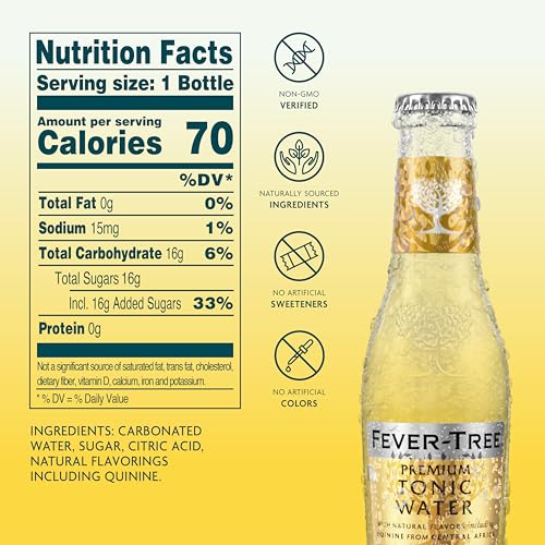FEVER TREE Fever-Tree Premium Tonic Water, Indian, 163.2 Fl Oz (Pack of 24) - Image 2