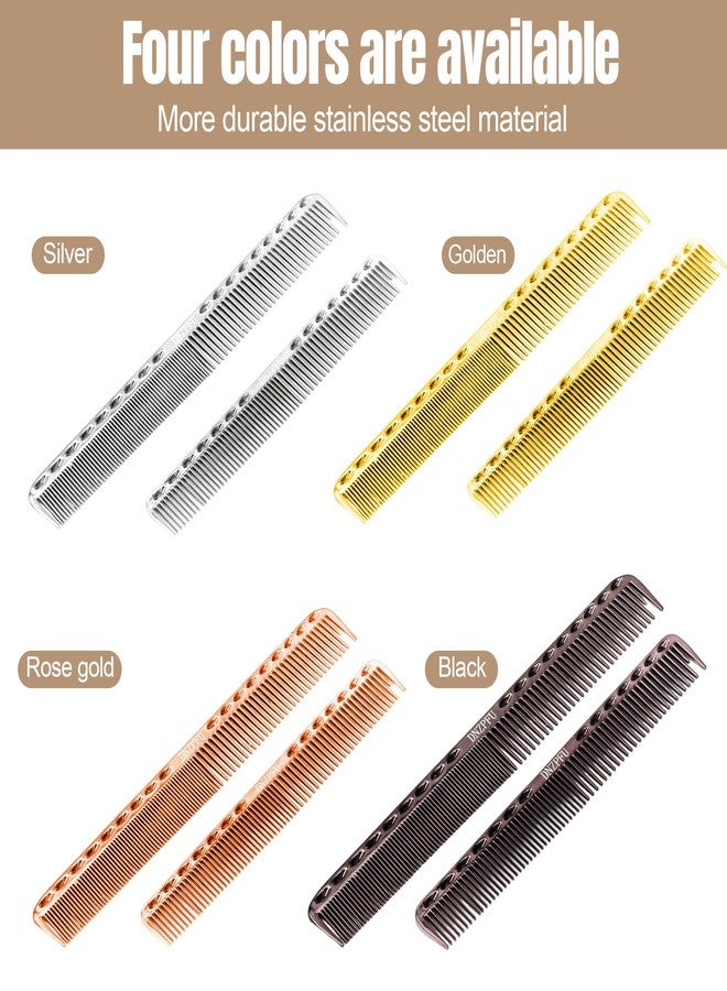 DNZPFU 2-Pack Colorful Stainless Steel Fine Tooth Combs, Salon-Grade Hair Styling Tool for Men And Women (Gold) - Image 5