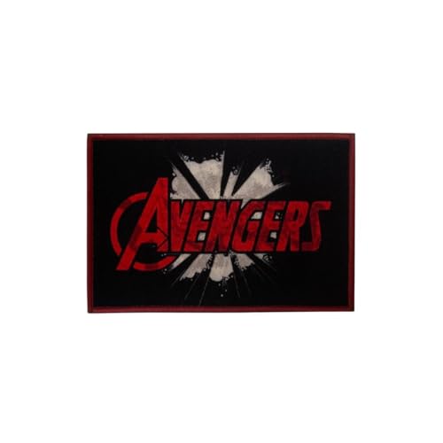 Athom Living Marvel Avenger Red Text Printed Black and Red Colour Kids Nylon Bathmat, with Latex Backing, Anti-Skid Bathmat, 37 x 57 cm, Pack of 1 - Image 2