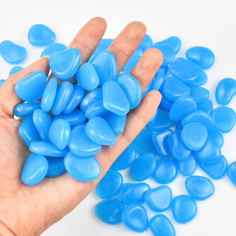 HZYH 100 Pack Glowing Pebbles, Glow in the Dark Stones, Luminous Rocks for Garden, Walkways, Aquarium, Fish Tank, Yard, and DIY  Decorations - Image 3