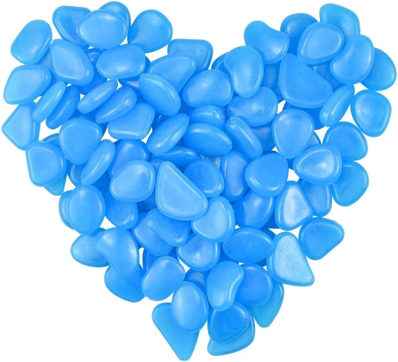 HZYH 100 Pack Glowing Pebbles, Glow in the Dark Stones, Luminous Rocks for Garden, Walkways, Aquarium, Fish Tank, Yard, and DIY  Decorations - Image 1