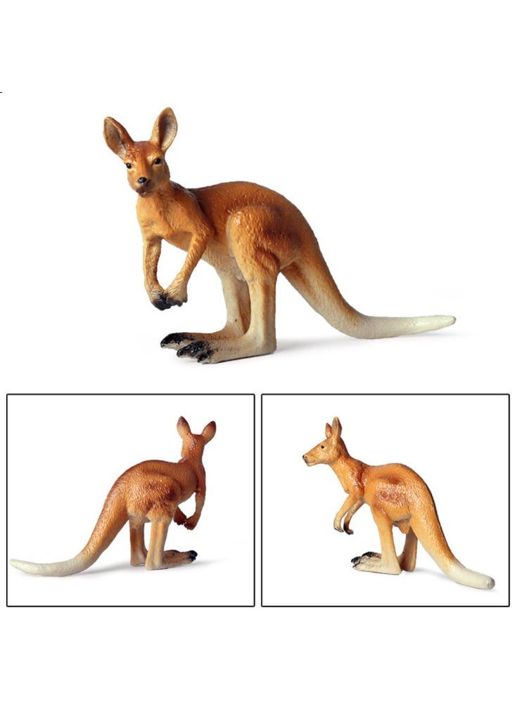HALAMODO 3-Piece Kangaroo Family Animal Figures , Realistic Kangaroo Toy set, Wild Animal Ornaments, Jungle Zoo Cognitive Toys, Children's Birthday Party Gifts - Image 5