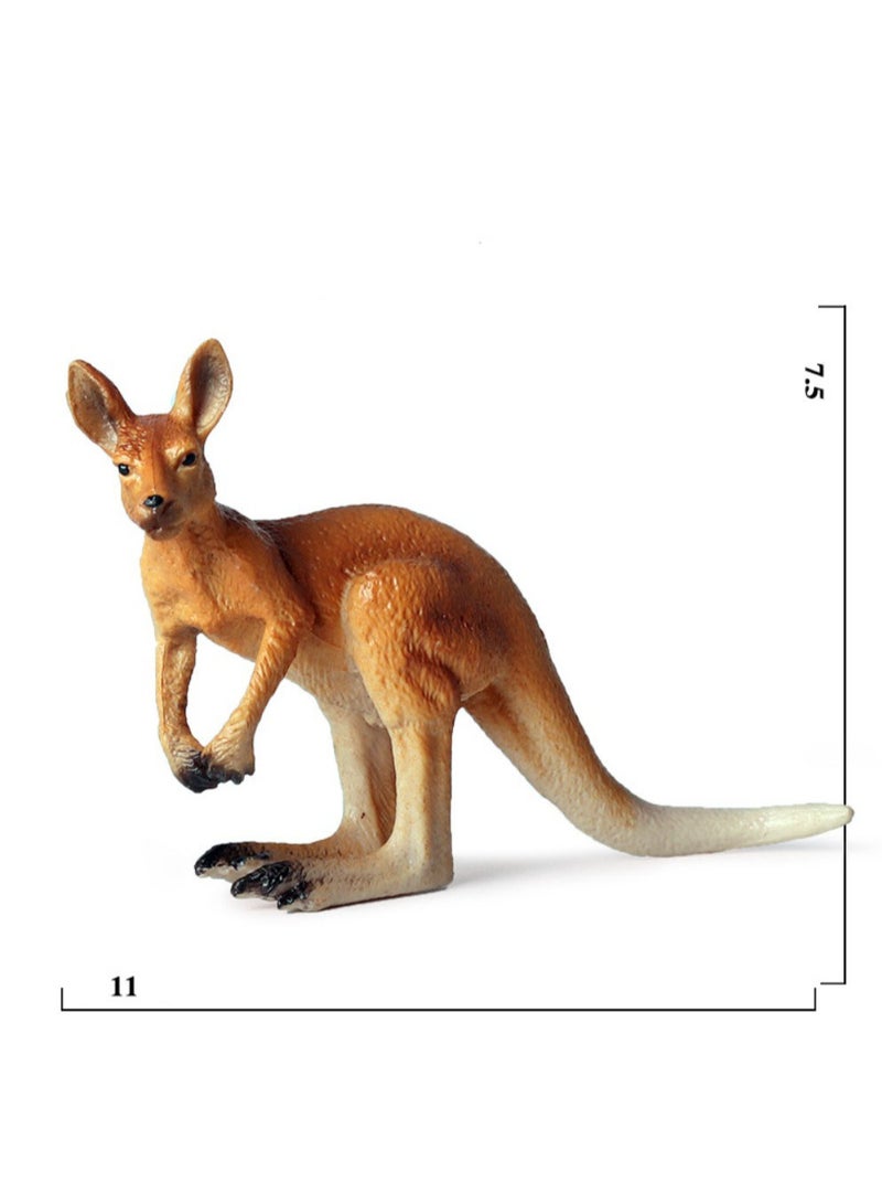 HALAMODO 3-Piece Kangaroo Family Animal Figures , Realistic Kangaroo Toy set, Wild Animal Ornaments, Jungle Zoo Cognitive Toys, Children's Birthday Party Gifts - Image 4