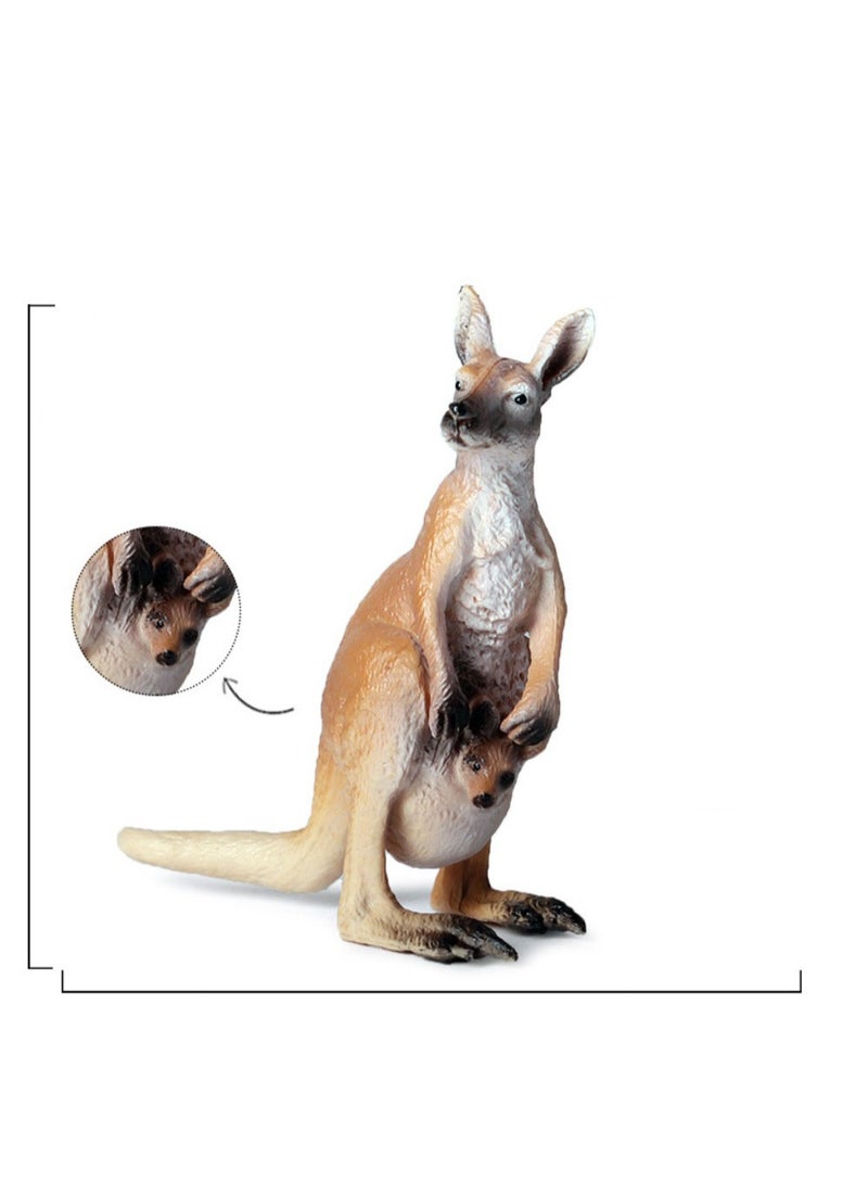 HALAMODO 3-Piece Kangaroo Family Animal Figures , Realistic Kangaroo Toy set, Wild Animal Ornaments, Jungle Zoo Cognitive Toys, Children's Birthday Party Gifts - Image 3
