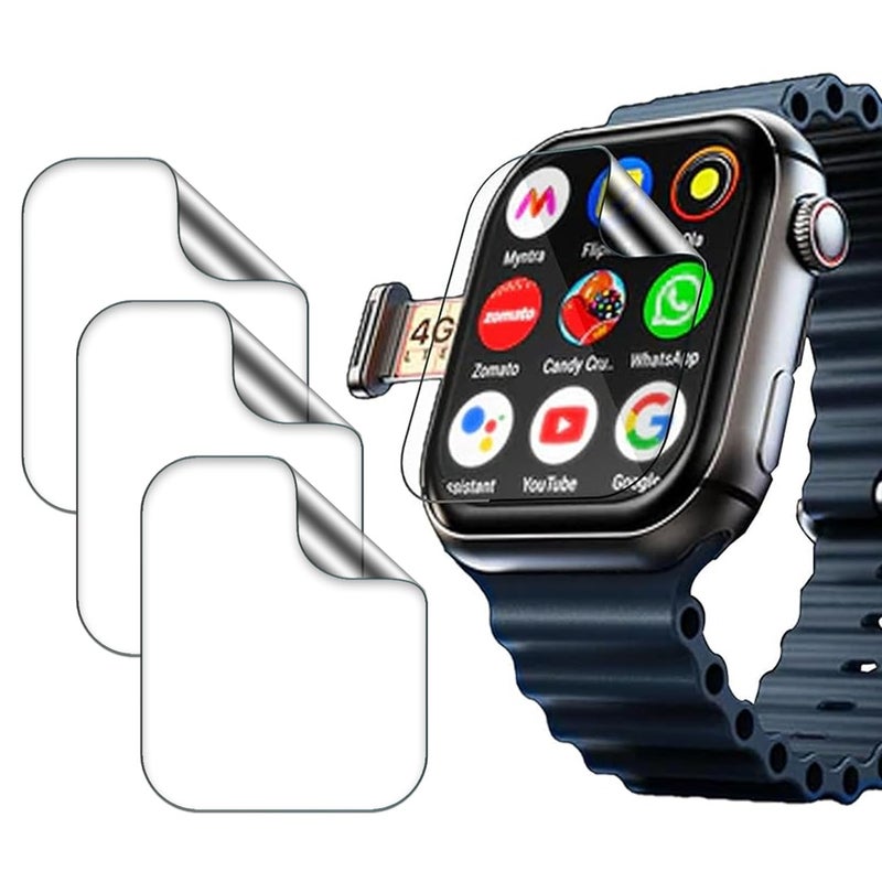 FCS حماية شاشة ساعة FCS الذكية لـ FIRE-BOLTT Dream Wi-Fi+4G SIM (2.02") | عبوة من 3 | تغطية من الحافة إلى الحافة | رقيقة جداً 0.125 مم 9H مضادة للصدمات واقي شاشة مرن من غشاء TPU (3) - Image 1