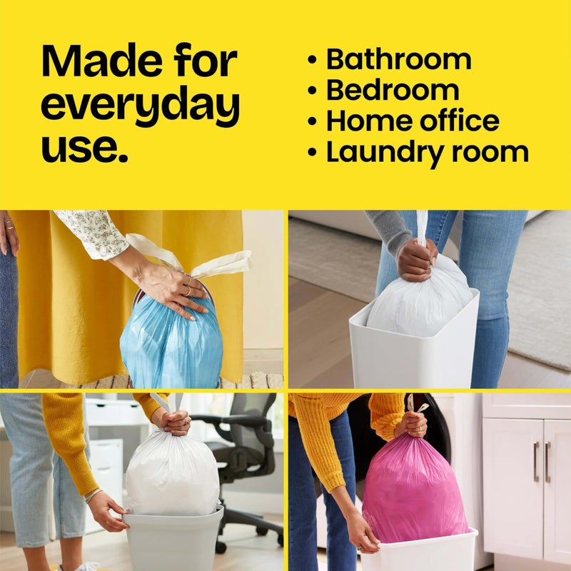 Glad Small Drawstring Trash Bags with Clorox, 4 Gal, Lemon Fresh Bleach, 80 Ct (Package May Vary) - Image 5