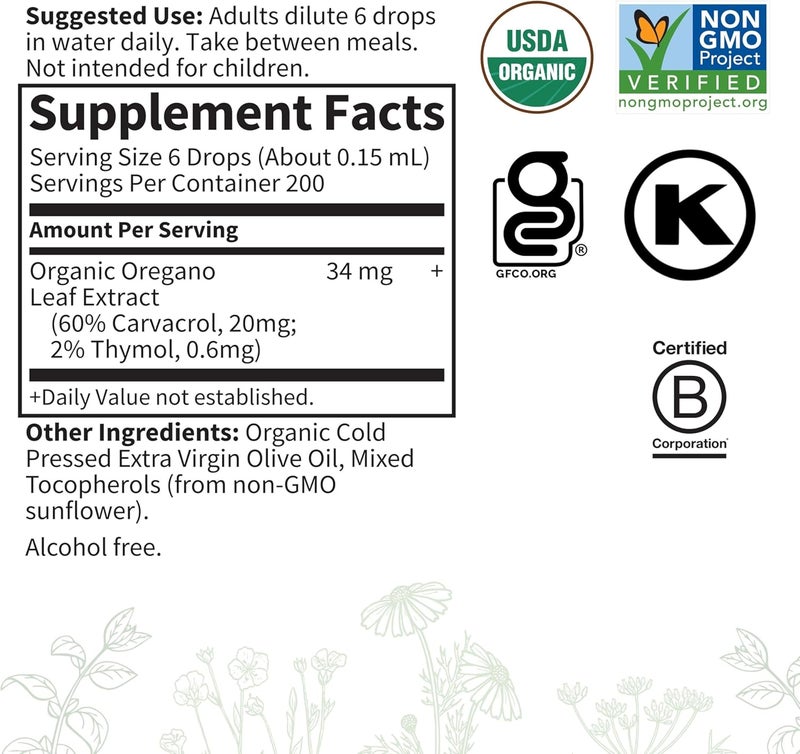 Garden of Life Organics Oil of Oregano Seasonal Drops 1fl oz 30 mL Liquid Concentrated Plant Based Immune Support AlcoholFree Organic NonGMO Vegan Gluten Free Herbal Supplements - Image 5