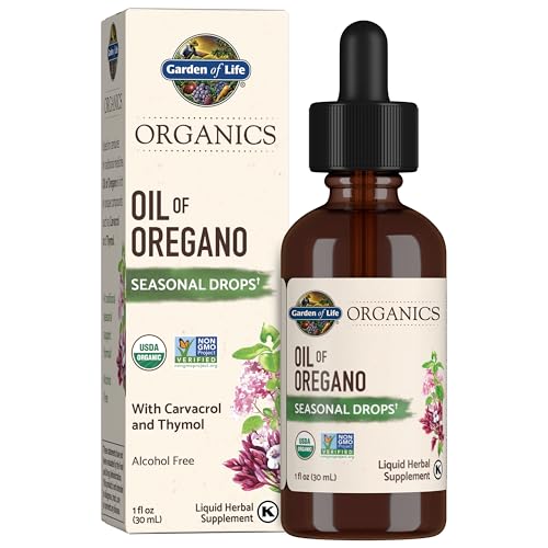 Garden of Life Organics Oil of Oregano Seasonal Drops 1fl oz 30 mL Liquid Concentrated Plant Based Immune Support AlcoholFree Organic NonGMO Vegan Gluten Free Herbal Supplements - Image 1