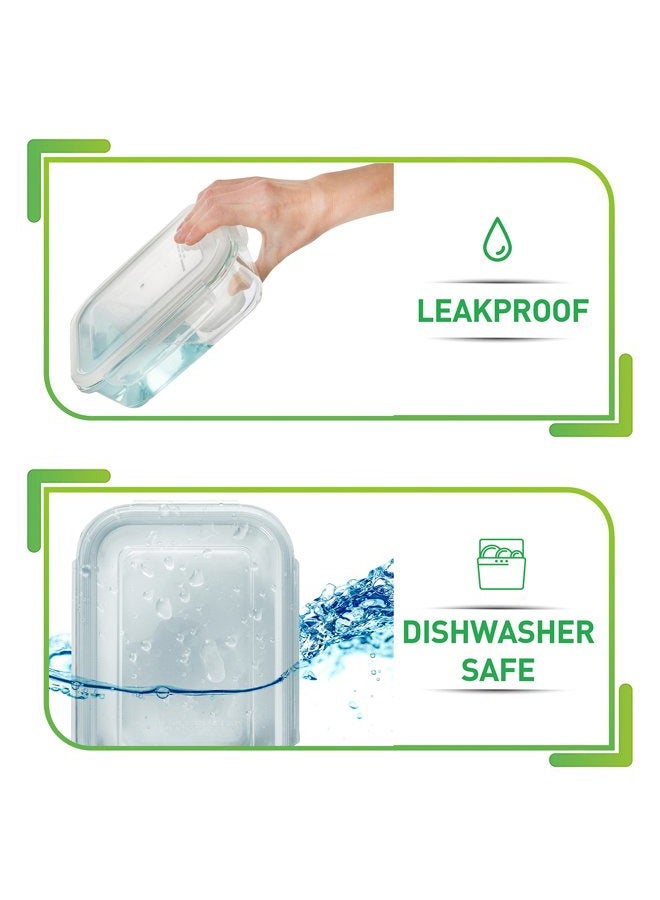 Prep Naturals Glass Food Storage Containers [5 x 1000 ml] - Hermetic Glass Storage Box with Lids - Food Storage Box Suitable for Dishwasher Freezer Microwave - Image 5