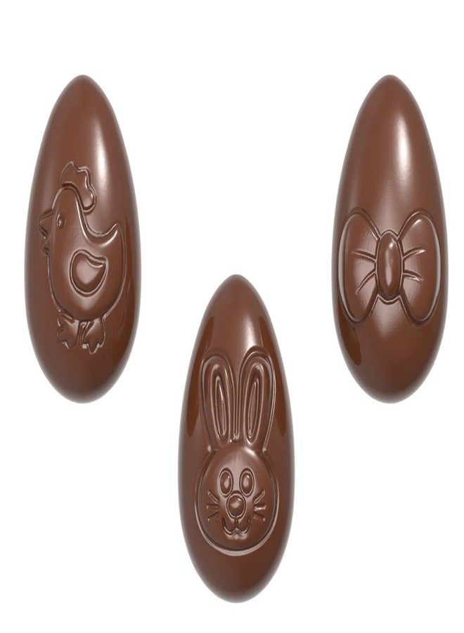 Chocolate World 1663 Polycarbonate Chocolate Mold Easter-Character-Eggs Candy Mould with 24 Cavities, Each 23mm x 33mm x 12mm High