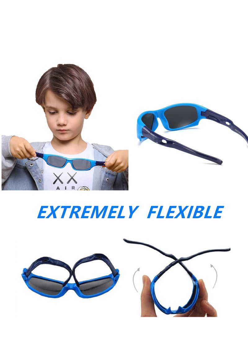 Flexible Kids Polarized Sunglasses for Boys Girls, 3 Pack Sport Sunglasses for Children Age 3-10 - Image 3