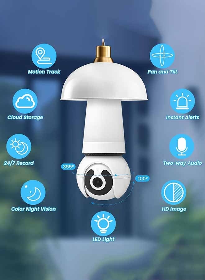 Generic HD Lens Wireless Wi-Fi Smart Home Security Camera with Human Detection Two Lenses Motion Tracking Color Night Vision Instant Alerts 355° Pan Tilt Panoramic Surveillance and Two-Way Audio 2.4 GHz Only  - Image 2