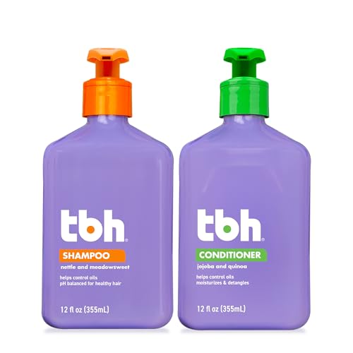 TBH Kids & Teen Shampoo and Conditioner Set – Sulfate & Paraben Free, Lightweight & Hydrating Hair Care for All Hair Types – 2-Pack, 12 oz Each - Image 1